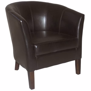 PUB LEATHER TUB CHAIR CHOCOLATE  BROWN 2838 CONTRACT LEATHER