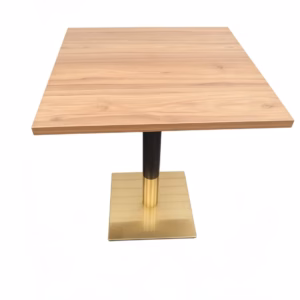 LIGHT OAK TOP WITH BLACK AND GOLD SQAURE BASE