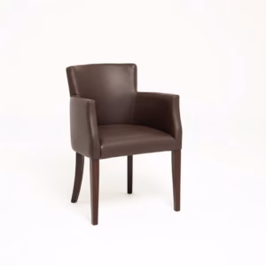 LEATHER RESTAURANT CHAIR WITH ARMS BROWN 1934