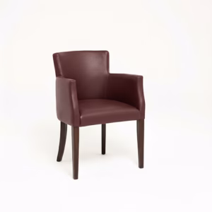 LEATHER RESTAURANT CHAIR WITH ARMS BURGUNDY 1934