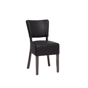 LEATHER RESTAURANT DINING CHAIRS BLACK 1970