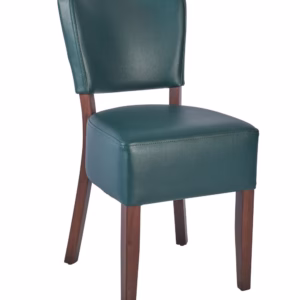 LEATHER RESTAURANT DINING CHAIR 1970 JADE GREEN
