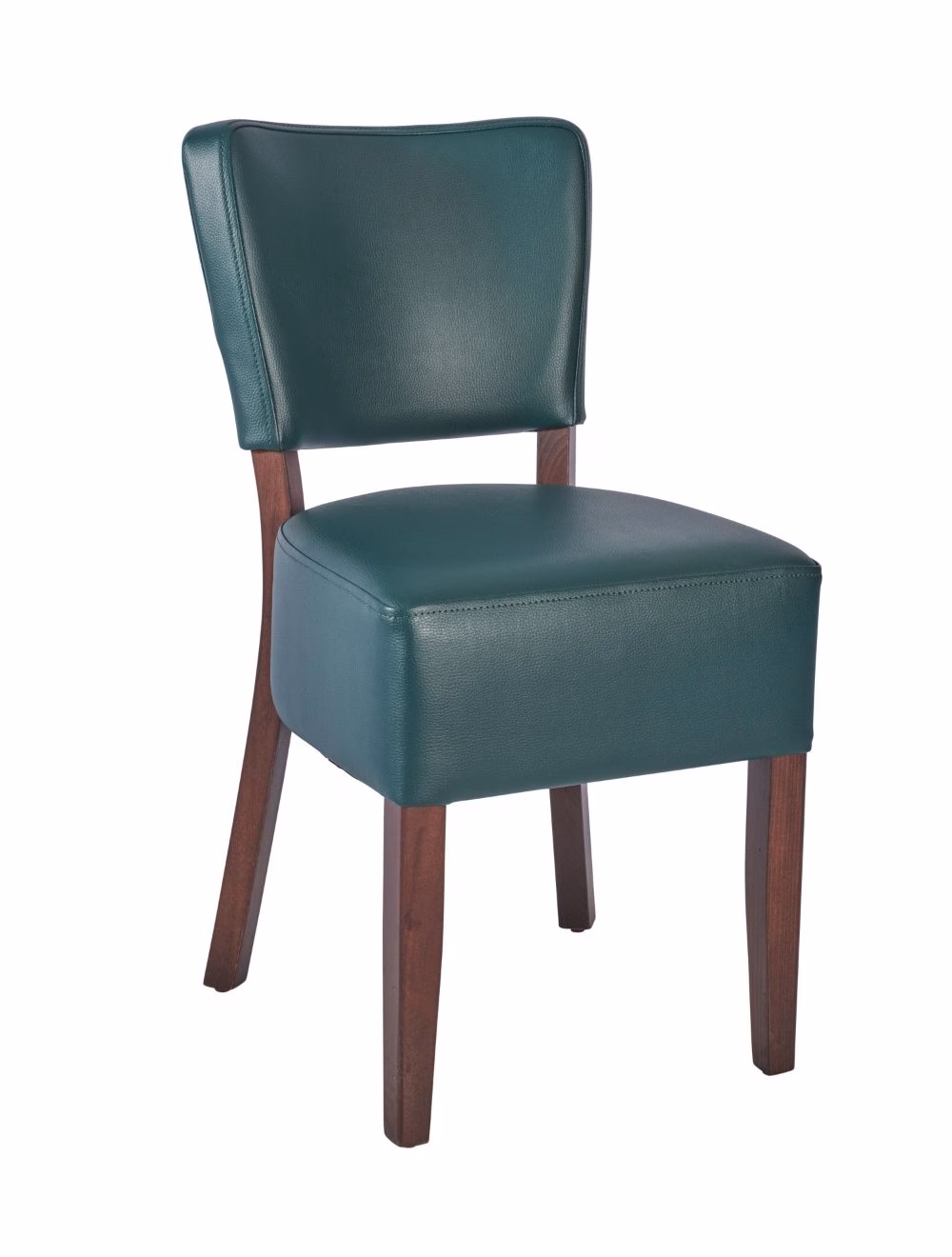 LEATHER RESTAURANT DINING CHAIR 1970 JADE GREEN