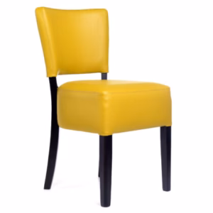 LEATHER RESTAURANT DINING CHAIRS MUSTARD 1970