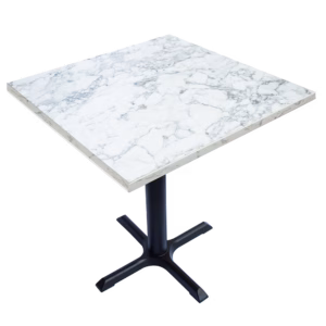 RESTAURANT TABLE & BASE WHITE MARBLE EFFECT 2321