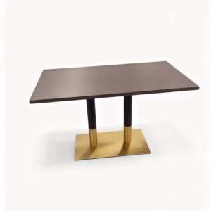 LIGHT WALNUT TOP WITH BLACK AND GOLD SQAURE BASE 1200X700