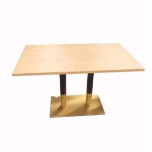 LIGHT OAK TOP WITH BLACK AND GOLD SQAURE BASE 1200X700