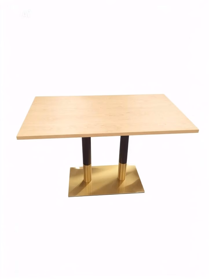 LIGHT OAK TOP WITH BLACK AND GOLD SQAURE BASE 1200X700