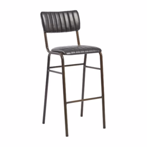PUB FURNITURE LEATHER BAR STOOL7696 VINTAGE BLACK