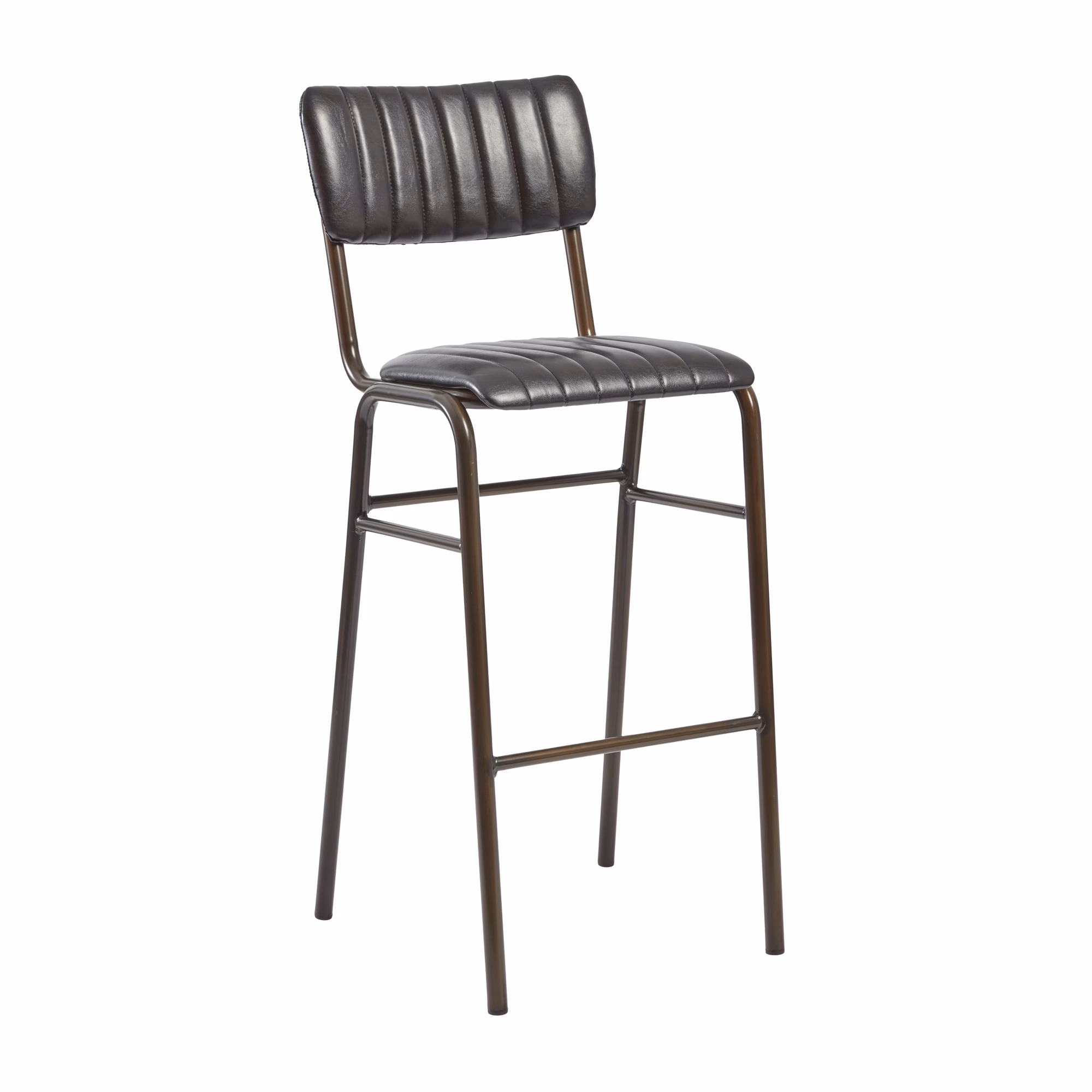 PUB FURNITURE LEATHER BAR STOOL7696 VINTAGE BLACK