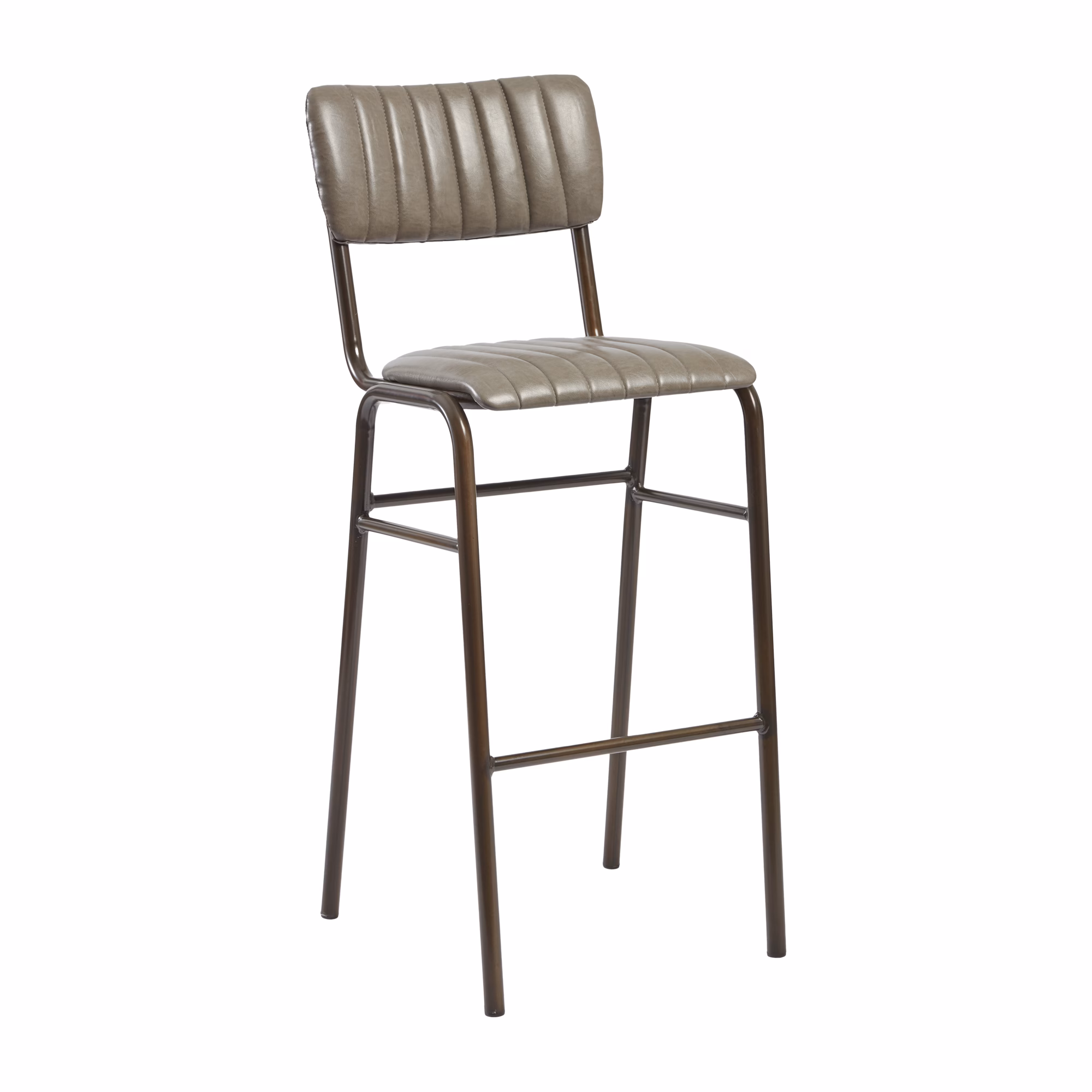 PUB FURNITURE LEATHER BAR STOOL 7696 VINTAGE GREY