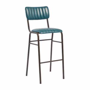 PUB FURNITURE LEATHER BAR STOOL 7696 TEAL