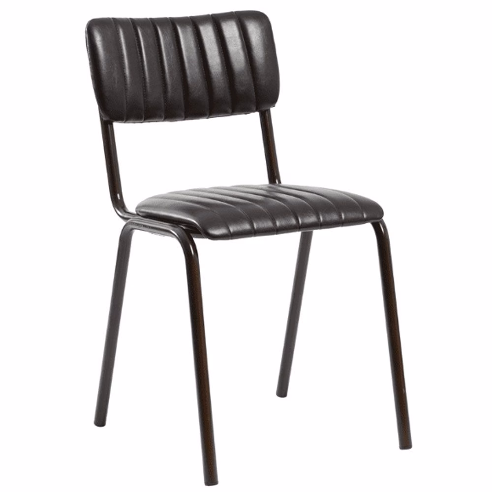 LEATHER RESTAURANT CHAIR 7699 VINTAGE BLACK