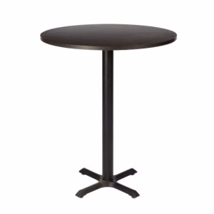 ROUND RESTAURANT TABLE DARK WALNUT POSEUR HEIGHT STANDARD BASE