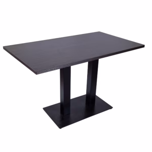RESTAURANT DINING TABLE DARK/LIGHT WALNUT RECTANGLE BASE