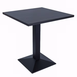 RESTAURANT TABLE DARK OR LIGHT WALNUT BLACK PRYAMID BASE